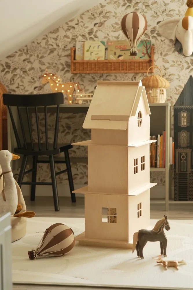 Dekoračný lietajúci balón hnedá/krémová – dekorácia do detskej izby M-33cm x 20cm