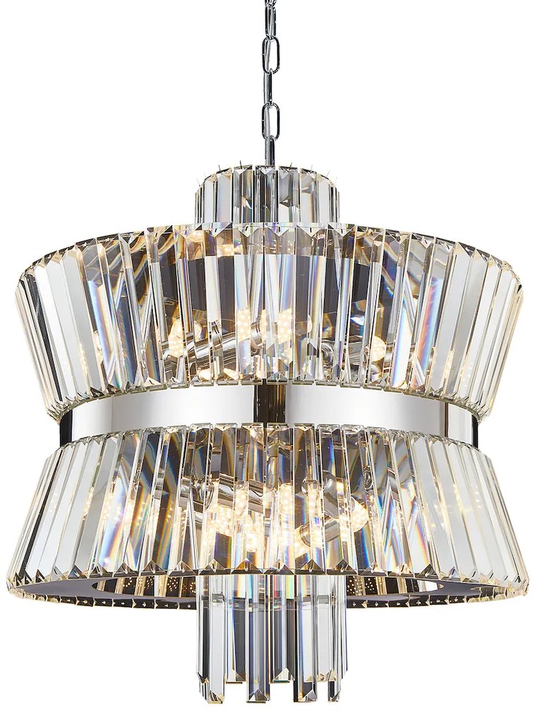 Luster Aurelia, 1x krištáľové/chrómové kovové tienidlo, (fi 54cm), ch