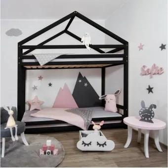 CLOUDY poschodová detská posteľ, Farba Čierna, Veľkosť 120 x 200 cm