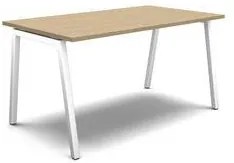 Stôl pracovný - rovný, doska biela, podnož biela