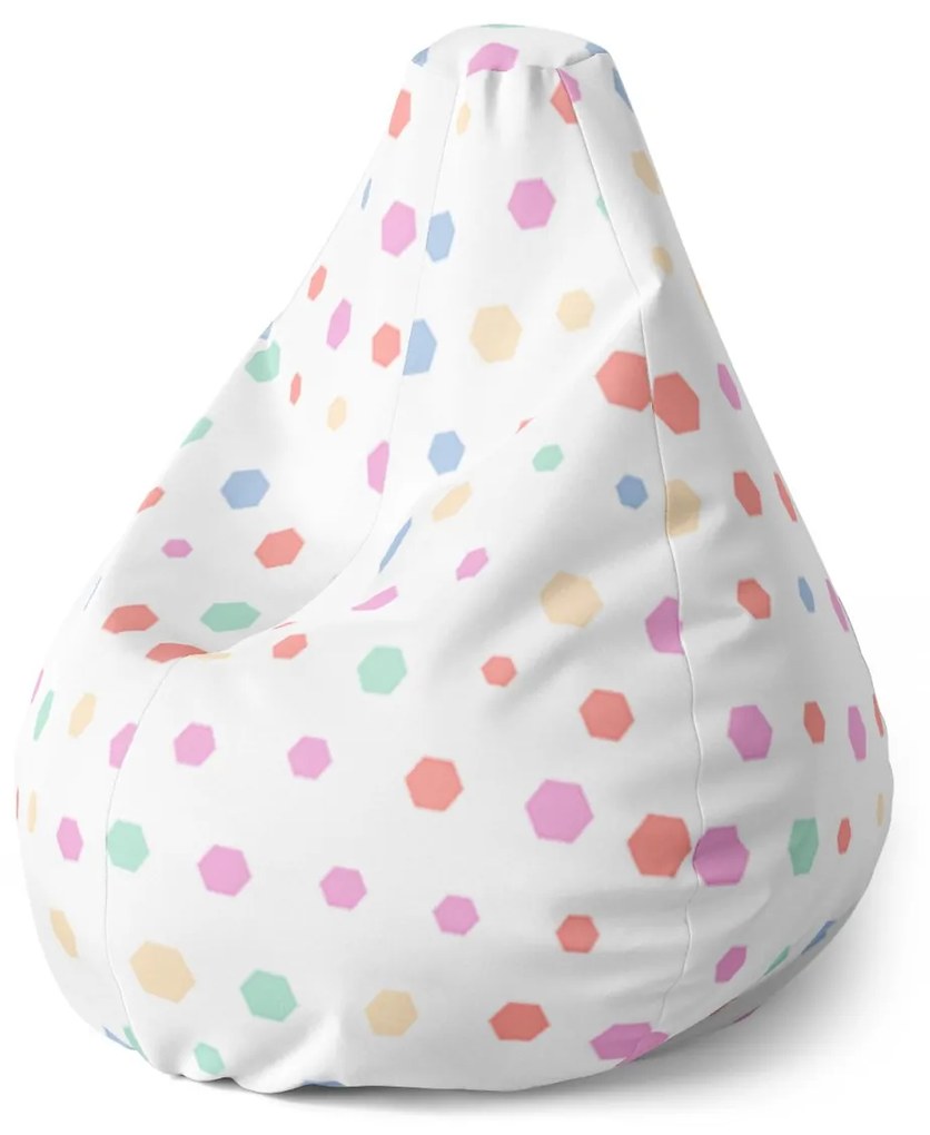 Sablio Sedací vak Pear Rôznofarebné bodky - 140 x 100 x 25 cm