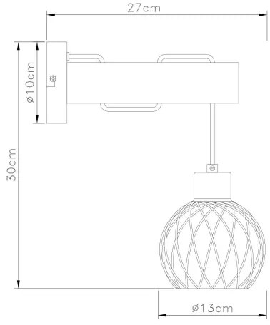 Globo 15534W - Nástenná lampa PAULO 1xE27/15W/230V