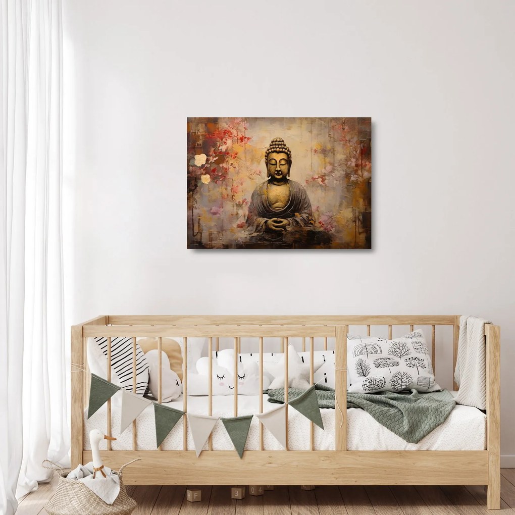 Sklenený obraz - Budha, maľba (70x50 cm)
