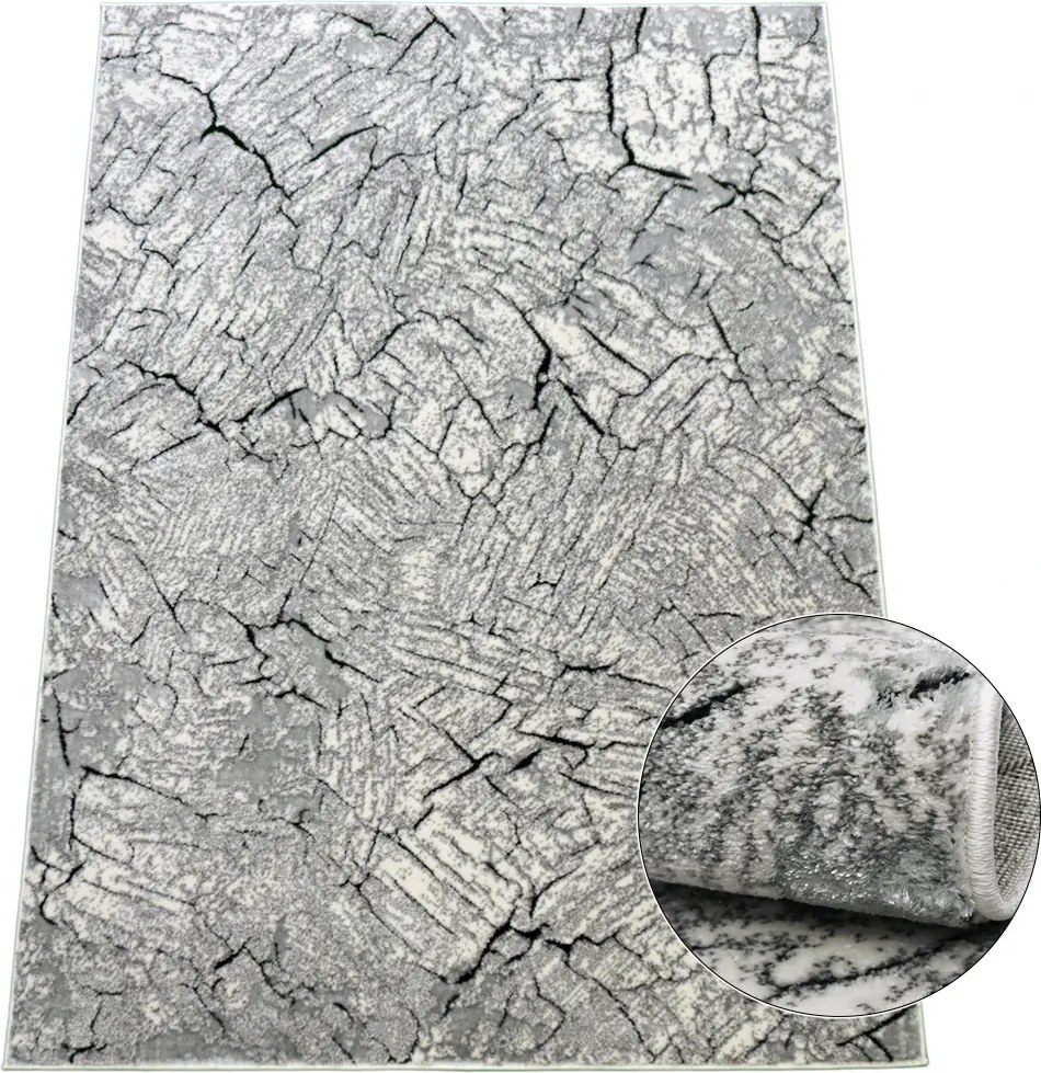 BE Koberec Miami Plus MIAMI PLUS 0300 GREY – sivý obdĺžnikový Rozmer: 60x100 cm