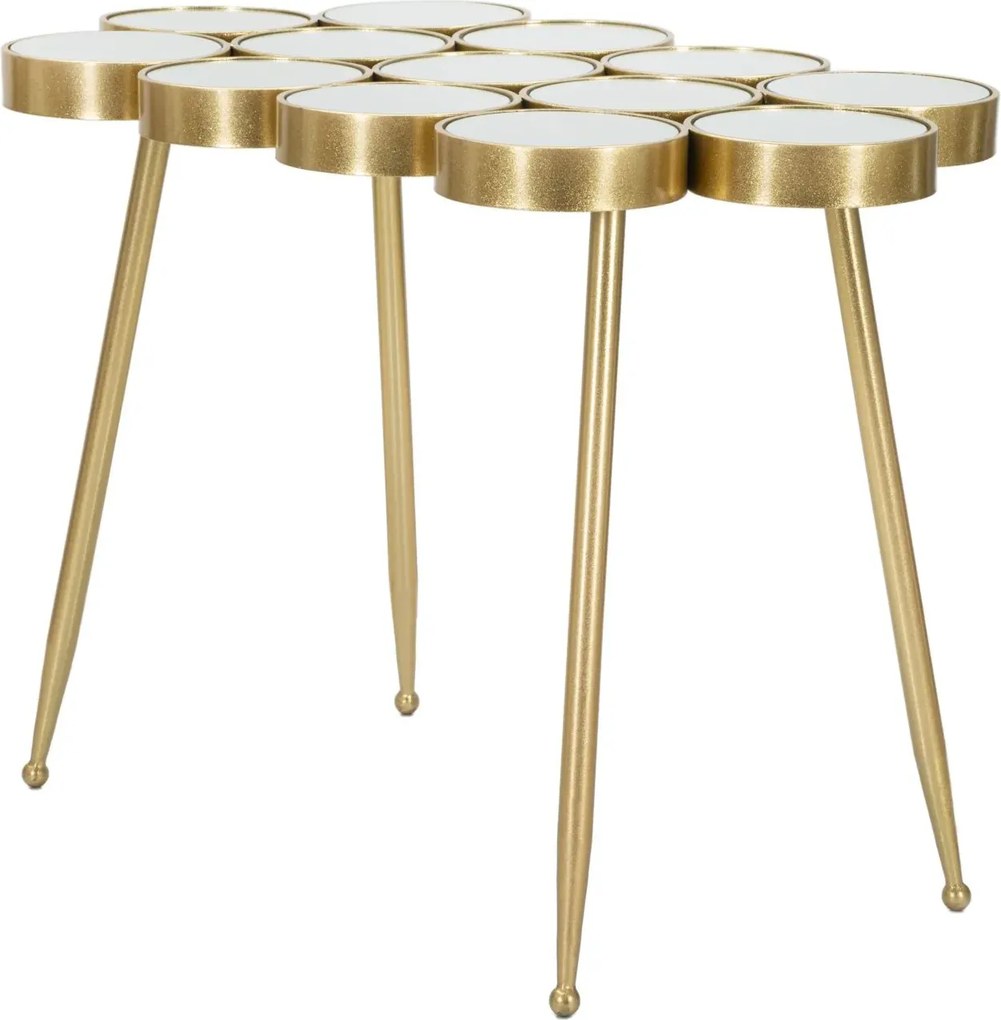 Konferenčný stolík Buttle 100 cm biely/zlatý