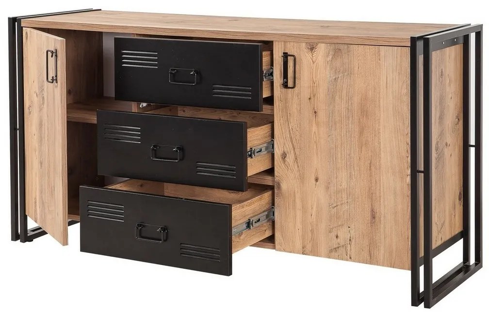 Komoda Cosmo Atlantic Pine and Black