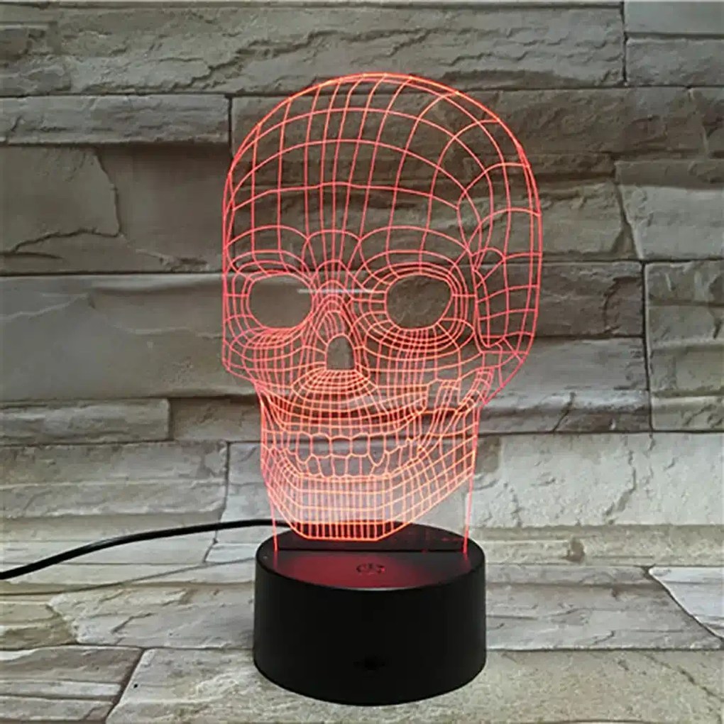 3Dmix 3DL-BTC031 – 3D LED nočná lampa - Lebka (Bluetooth reproduktor - farba čierna)