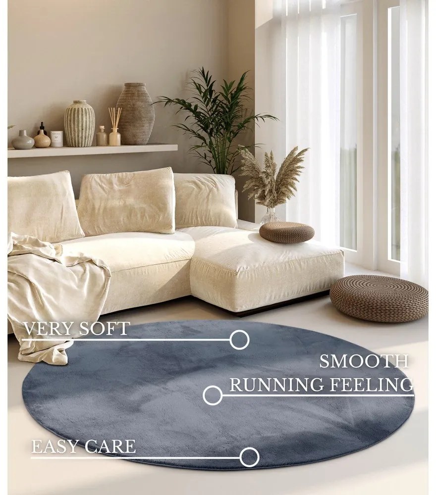 Antracitový okrúhly koberec ø 200 cm Leon – Villeroy&amp;Boch