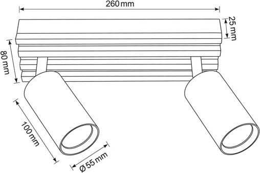 Brilagi - Bodové svietidlo SELE WOOD 2xGU10/30W/230V čierna/drevo