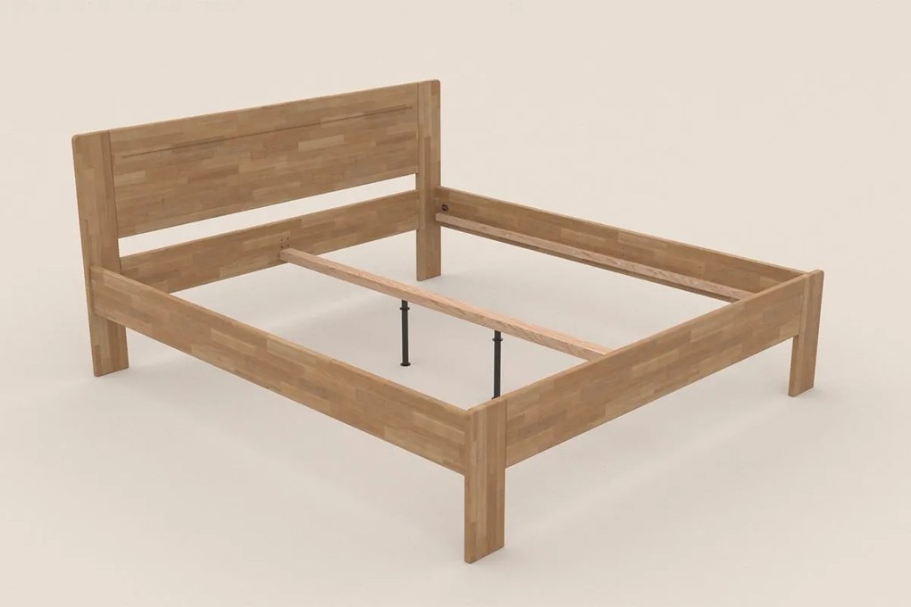 Amara Beds Masívna drevená posteľ s elegantným dizajnom z prírodného buku Amien, prevedenie BO101, 180x200 cm
