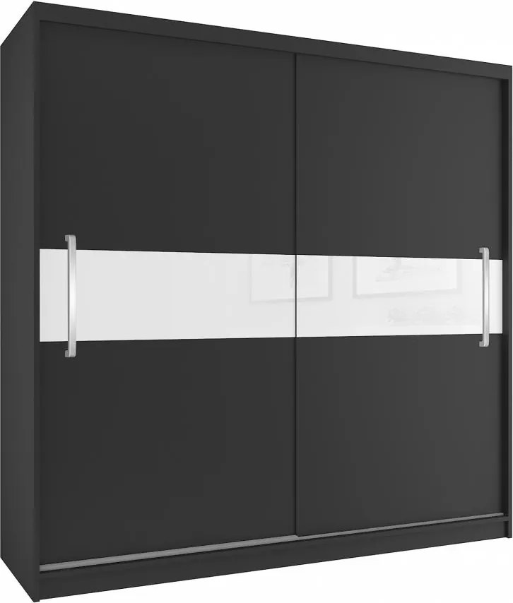 Šatníková skriňa s posuvnými dverami Verity 200 cm čierna