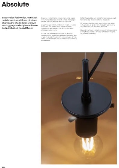 Redo 01-1620 - Luster na lanku ABSOLUTE 1xE27/42W/230V medená