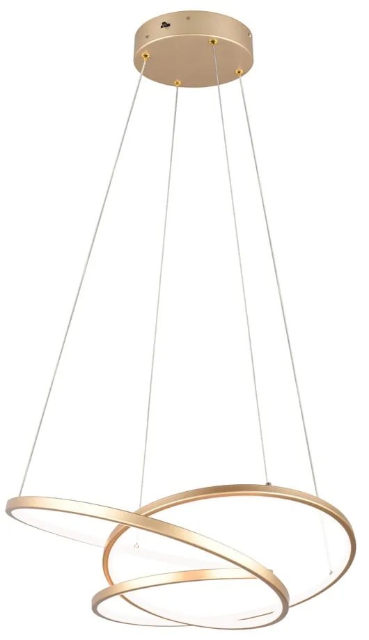 LED stmievateľné závesné svietidlo v zlatej farbe Darvin – Trio