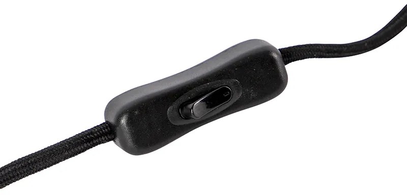 Dizajnová stolná lampa čierna s dymovým sklom - Dome