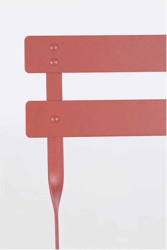 Oceľová záhradná jedálenská súprava v terakotovej farbe pre 2 Austin – Bizzotto