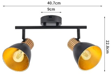 Brilagi - Bodové svietidlo ODENSE 2xE14/10W/230V drevo/čierna