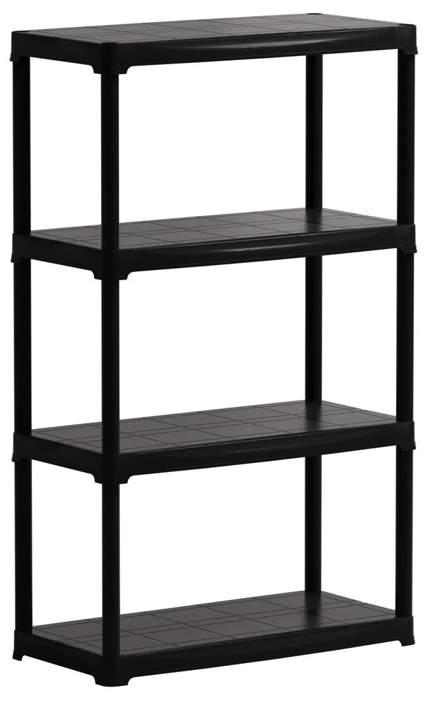 Plastový regál TEMPO, 1330 x 800 x 400 mm, 4 políc