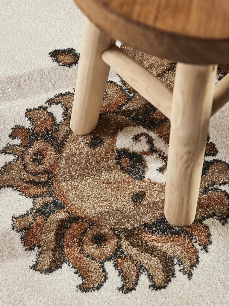 Villeroy & Boch, Detský kusový koberec Villeroy & Boch Boho Kids 106307 Cream Multicolor kruh, 160x160 (priemer) kruh, biela, detská izba