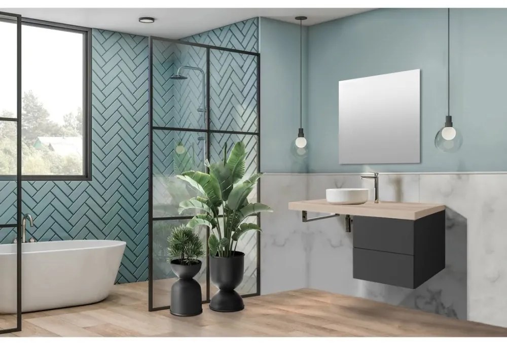 Mereo Ponte, kúpeľňová skrinka 61 cm, Multidecor, Šedá supermat, MER-CN290SSEDA