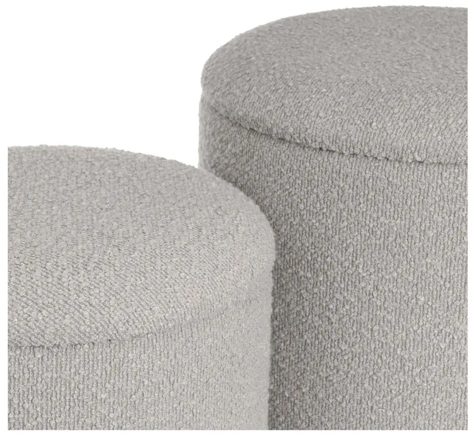 Svetlosivé taburety v súprave 2 ks z textílie buklé – Casa Selección