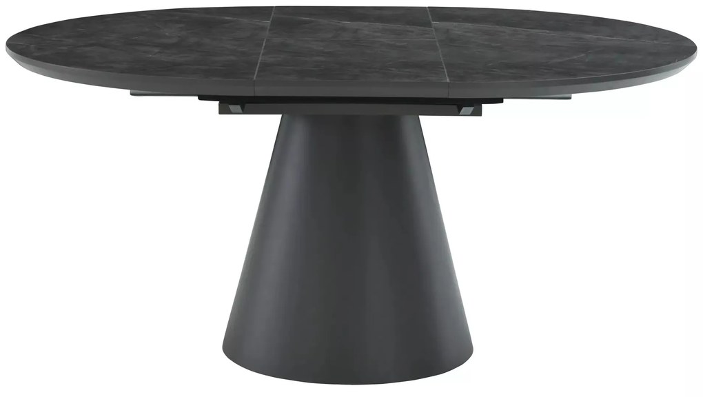 Rozkladací jedálenský stôl Angel 120/160 cm sivý mramor/čierny