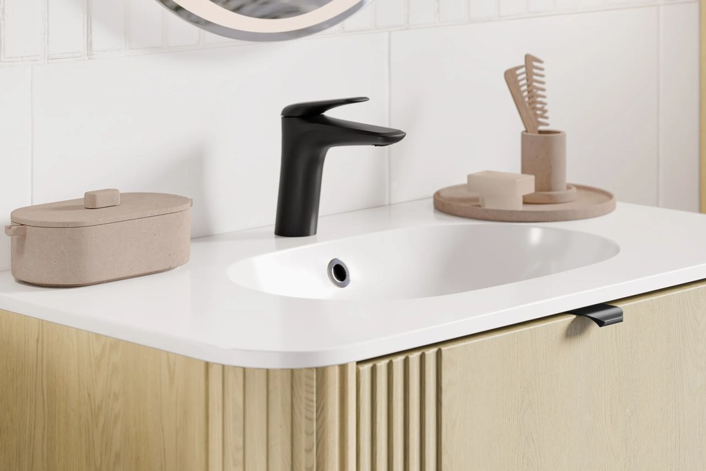 Comad Nábytkové umývadlo z konglomerátu PURE WHITE GLOSS, 80x46 cm, biela lesklá