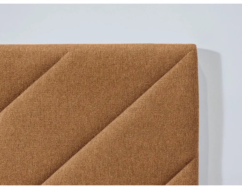 Oranžová čalúnená dvojlôžková posteľ s roštom 140x190 cm Romane – Bobochic Paris