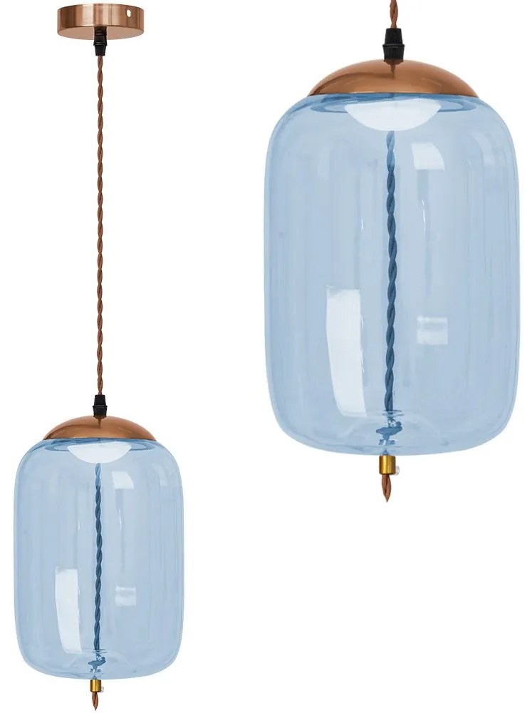 Toolight Toolight, LED sklenené stropné svietidlo APP443-CP, modrá, OSW-00574