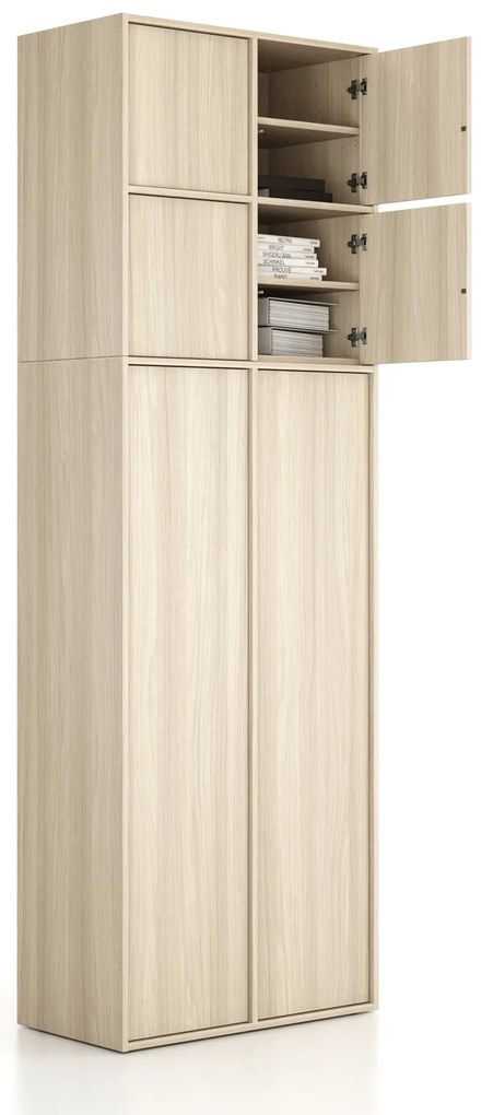 Nadstavba pre skrine FRAME, 4x dvere, 872 x 450 x 854 mm, PUSH-lock, dub prírodný