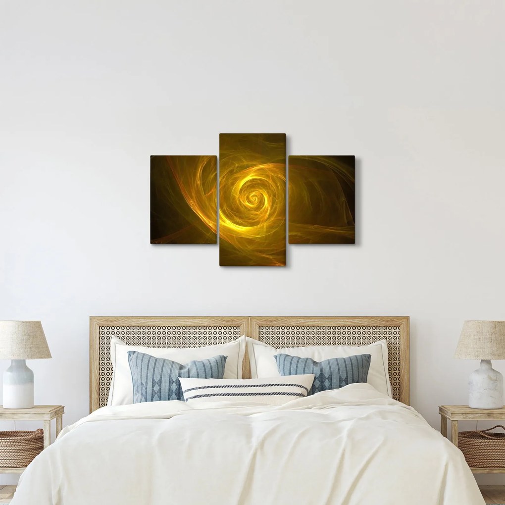 Obraz abstraktnej žltej špirály (90x60 cm)