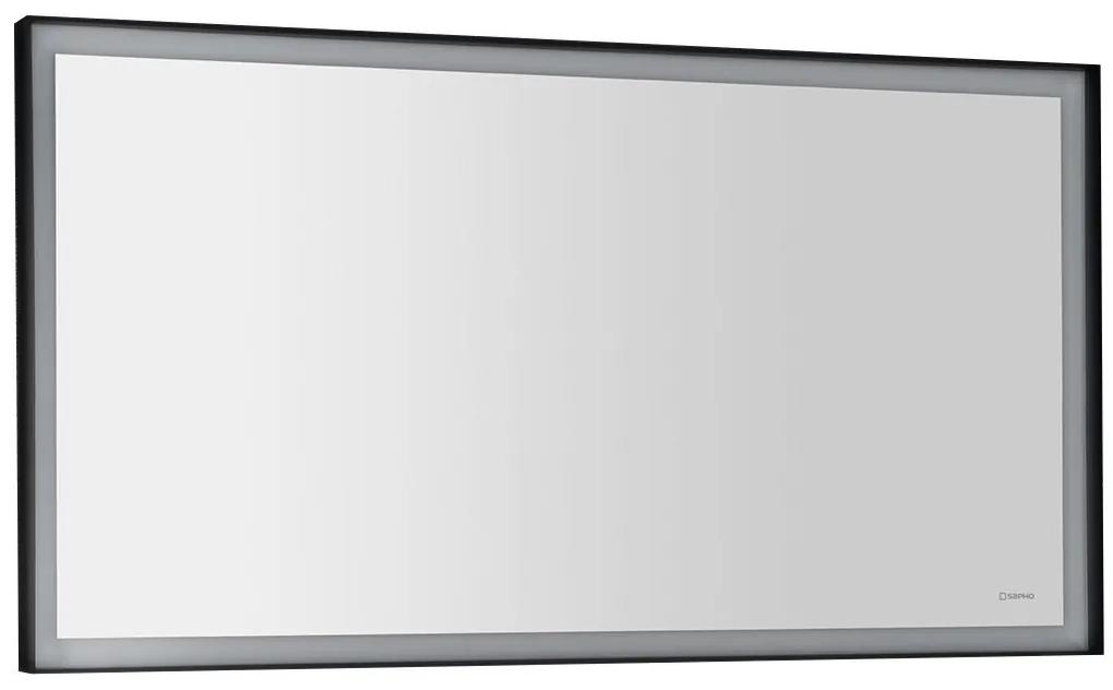Sapho, SORT LED podsvietené zrkadlo 1200x700mmm, čierna mat, ST120