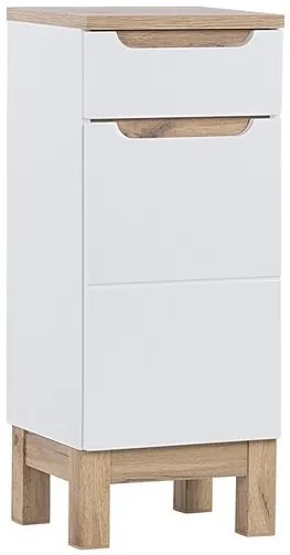 Kúpeľňová zostava Bali 80 cm so zápustným umývadlom, skrinkami a zrkadlom dub wotan/biela