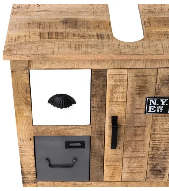 furniture-nabytek.cz - Masívna umývadlová skrinka Pune z mangového dreva, lakovaná, viacfarebná – 68×30×63 cm