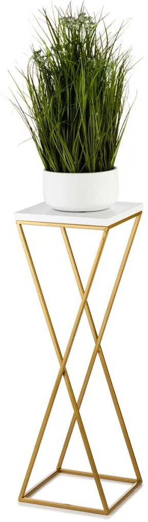 Kvetinový stojan LOFT 70 cm zlatý/biely