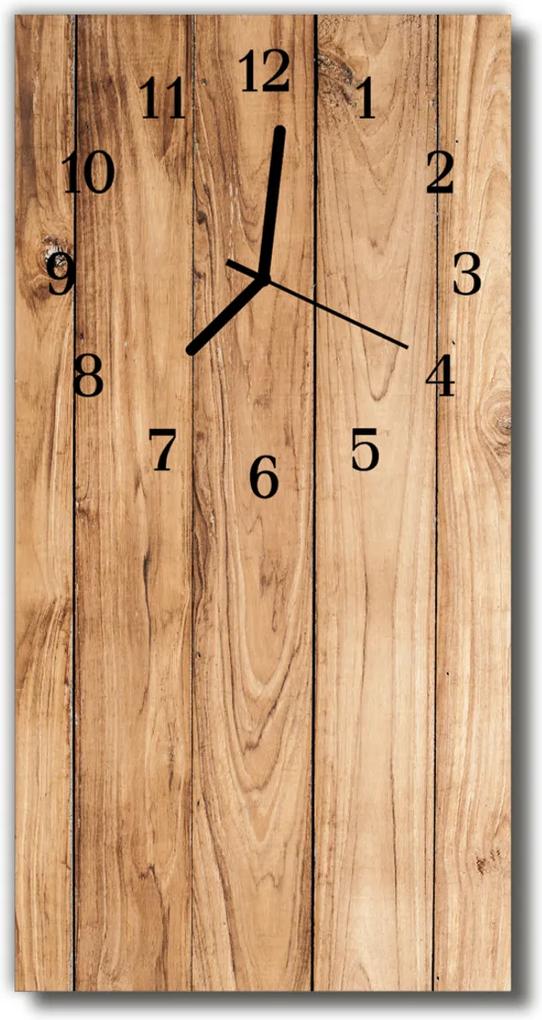 Sklenené hodiny vertikálne  Prírodné béžovej drevo