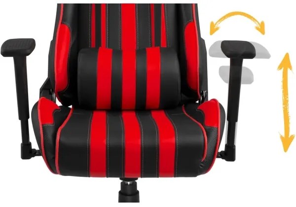 Yenkee - Herná stolička čierna/červená