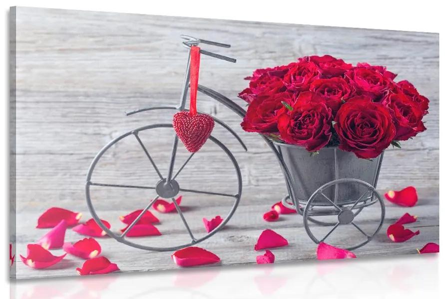 Obraz bicykel plný ruží Varianta: 120x80