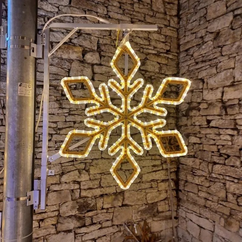 DECOLED LED světelná vločka IX, sada na VO 3D tisk, 72 cm, teple bílá