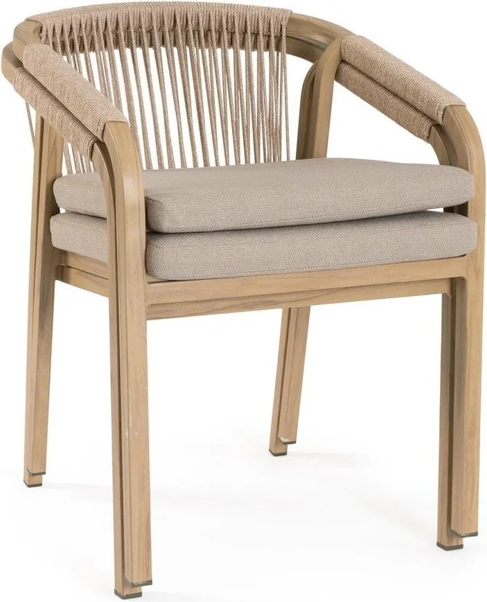 Kovová záhradná stolička v prírodnej farbe Kalimera – Bizzotto