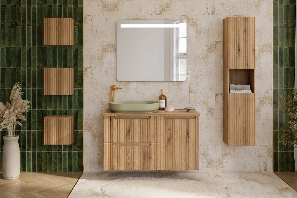 Koupelnová sestava Nova Gaja s deskou, umyvadlem a skříňkami 50 cm dub coast evoke