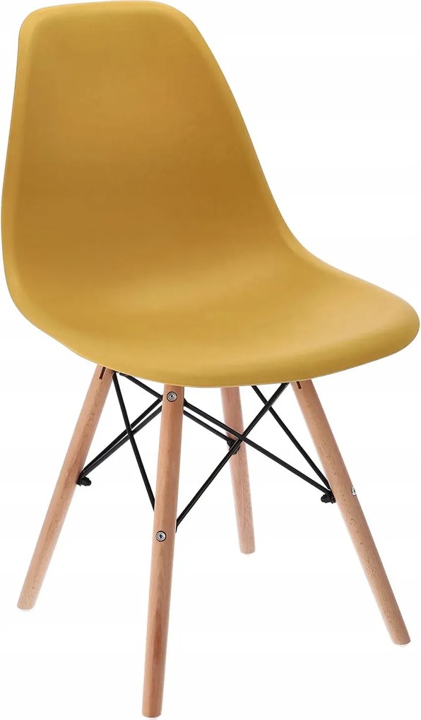 Dekorstudio Dizajnová jedálenská stolička v škandinávskom štýle - horčicová