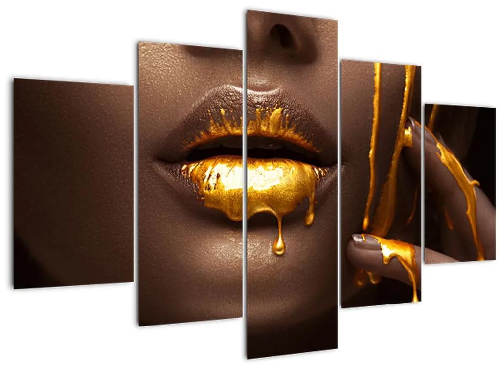 Obraz - Žena so zlatými perami (150x105 cm)