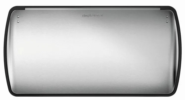 Obdĺžnikový pedálový kôš na triedený odpad 30 + 16 l, matná oceľ, nerez