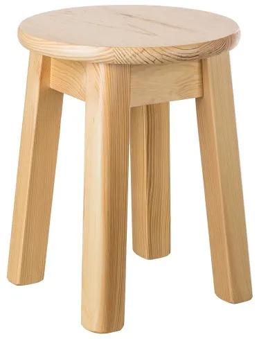 ČistéDrevo Guľatá stolička z borovicového masívu