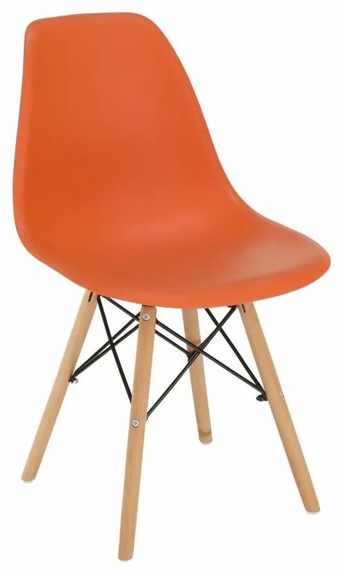 Stolička, oranžová/buk, CINKLA 3 NEW
