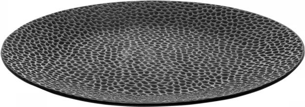 Lunasol - Plytký tanier štruktúrovaný Coupe čierno-sivý 25 cm - Flow (491225)