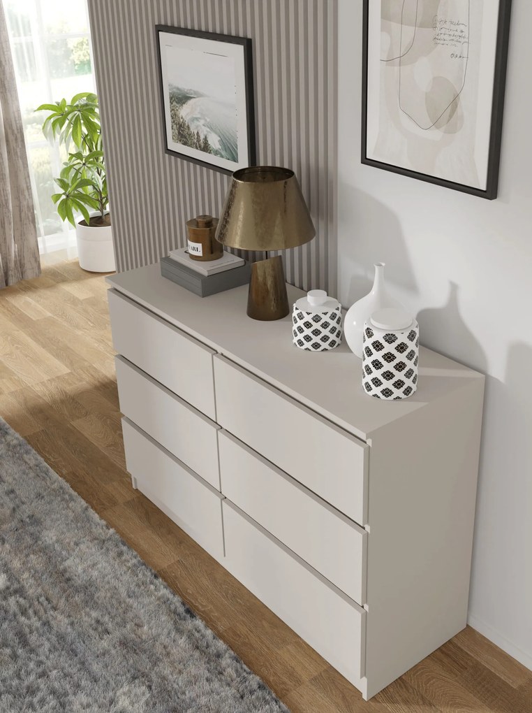 Komoda Maya S6 (kašmír). Akcia -16%. Vlastná spoľahlivá doprava až k Vám domov. 1124945