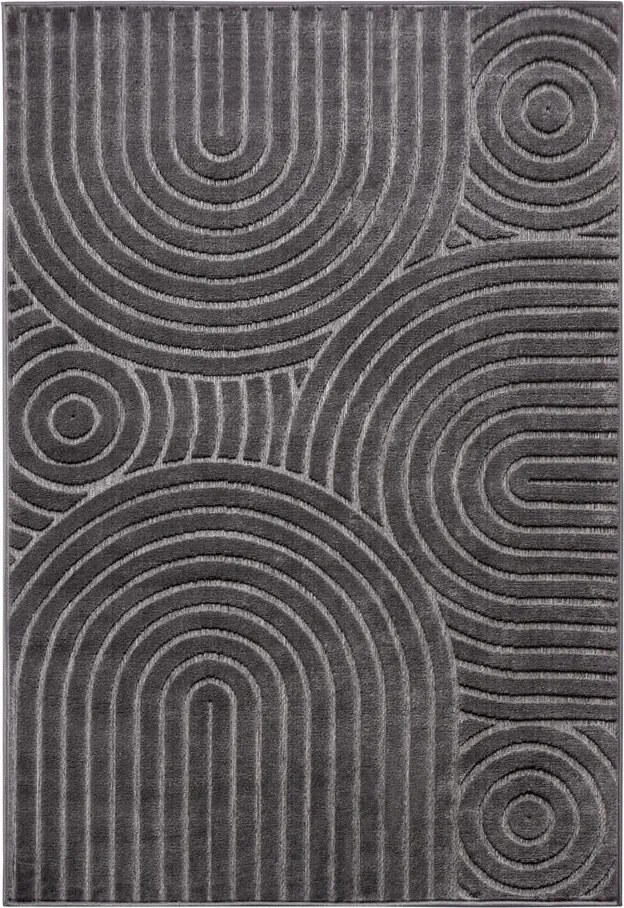 Antracitovosivý koberec 67x120 cm Iconic Wave – Hanse Home