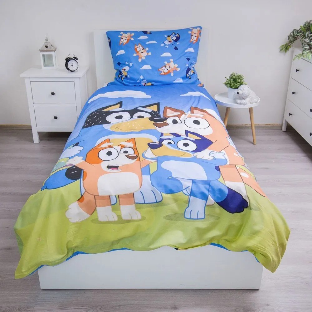 Bavlnená detská obliečka na jednolôžko 140x200 cm Bluey – Jerry Fabrics