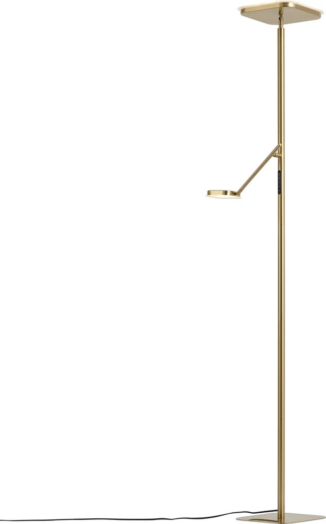 Moderná stojaca lampa mosadzná vrátane stmievateľnej LED - Divana